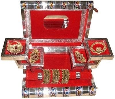 traditional rajasthan white metal jewellery vanity box|indian jewelry boxes.